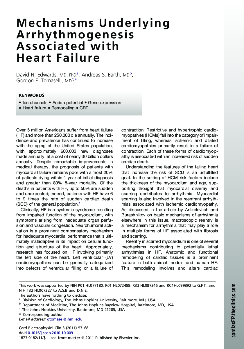 Mechanisms Underlying Arrhythmogenesis Associated with Heart Failure