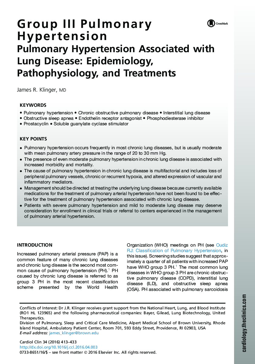 Group III Pulmonary Hypertension