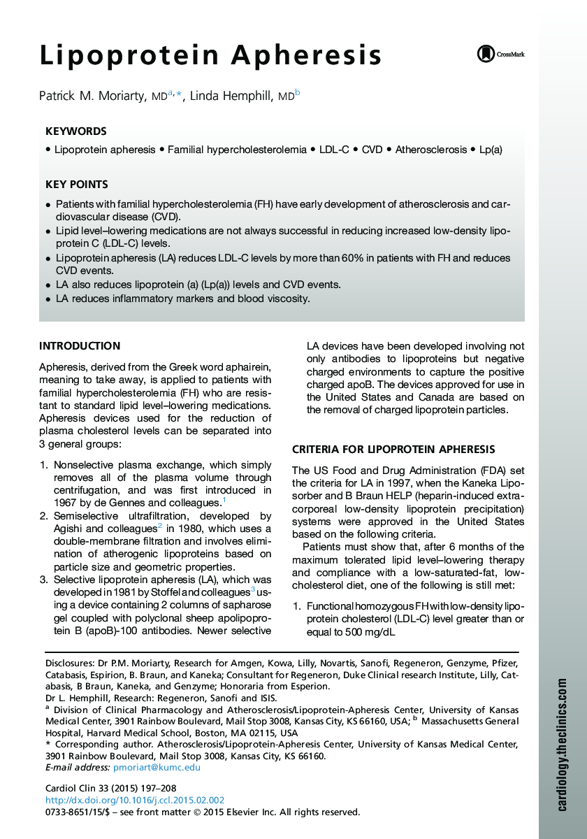 Lipoprotein Apheresis