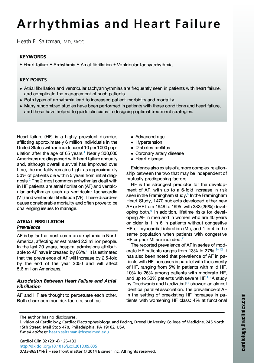 Arrhythmias and Heart Failure