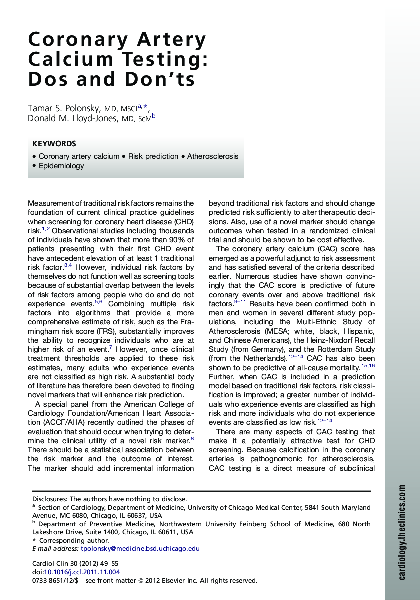 Coronary Artery Calcium Testing: Dos and Don'ts