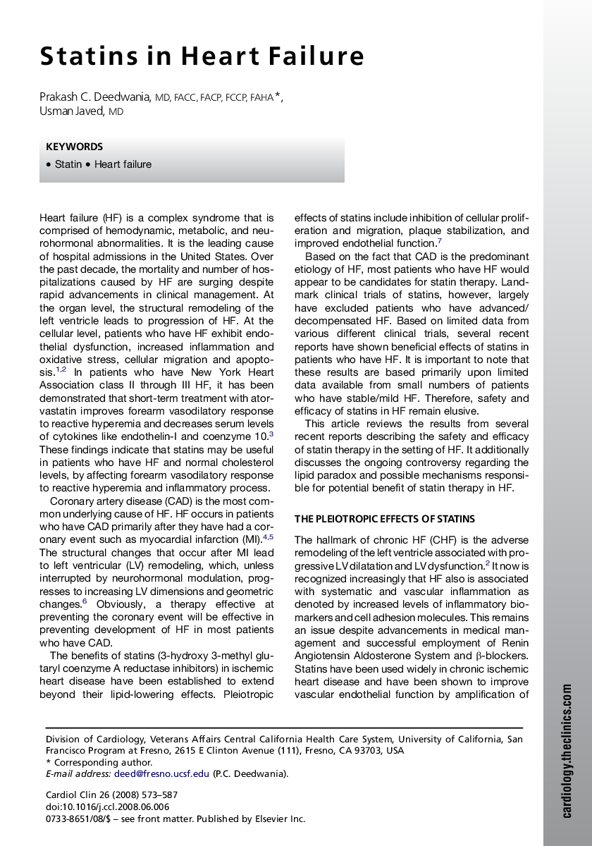 Statins in Heart Failure