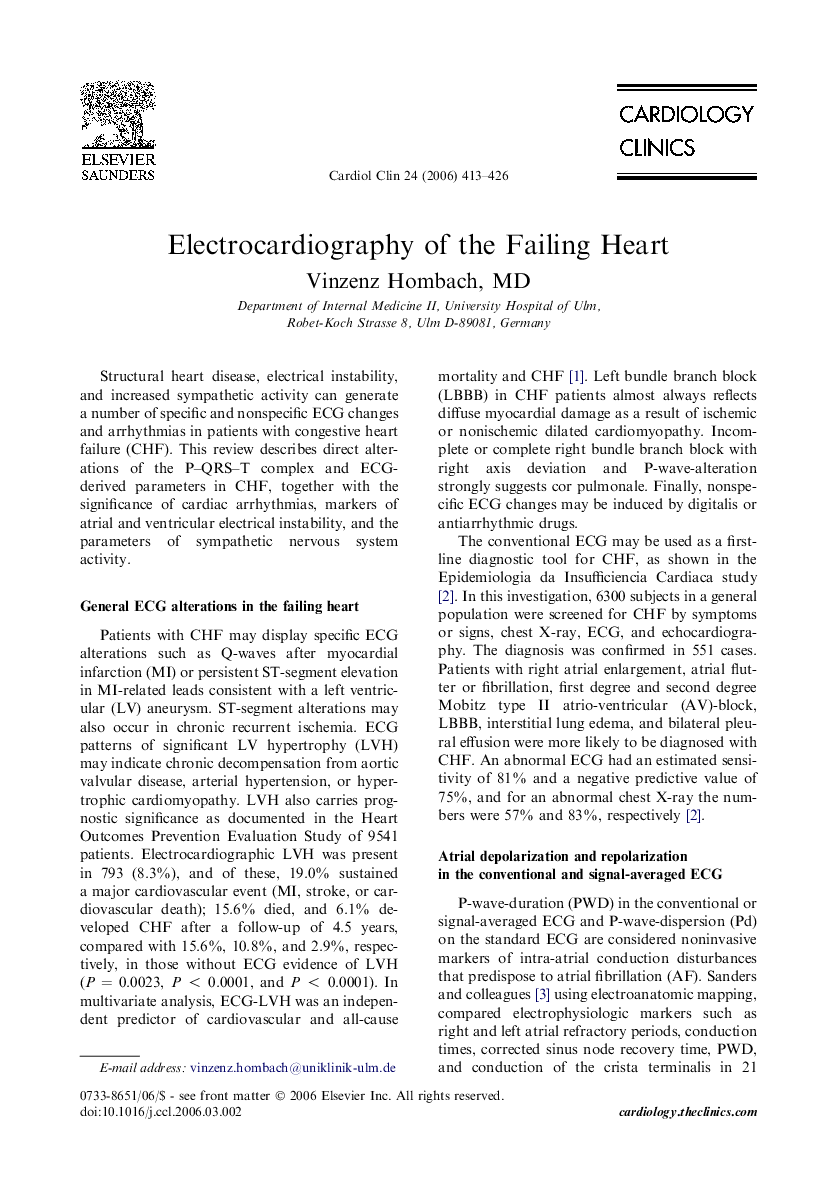 Electrocardiography of the Failing Heart