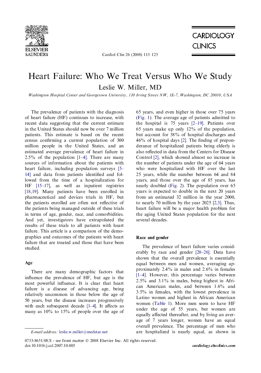 Heart Failure: Who We Treat Versus Who We Study