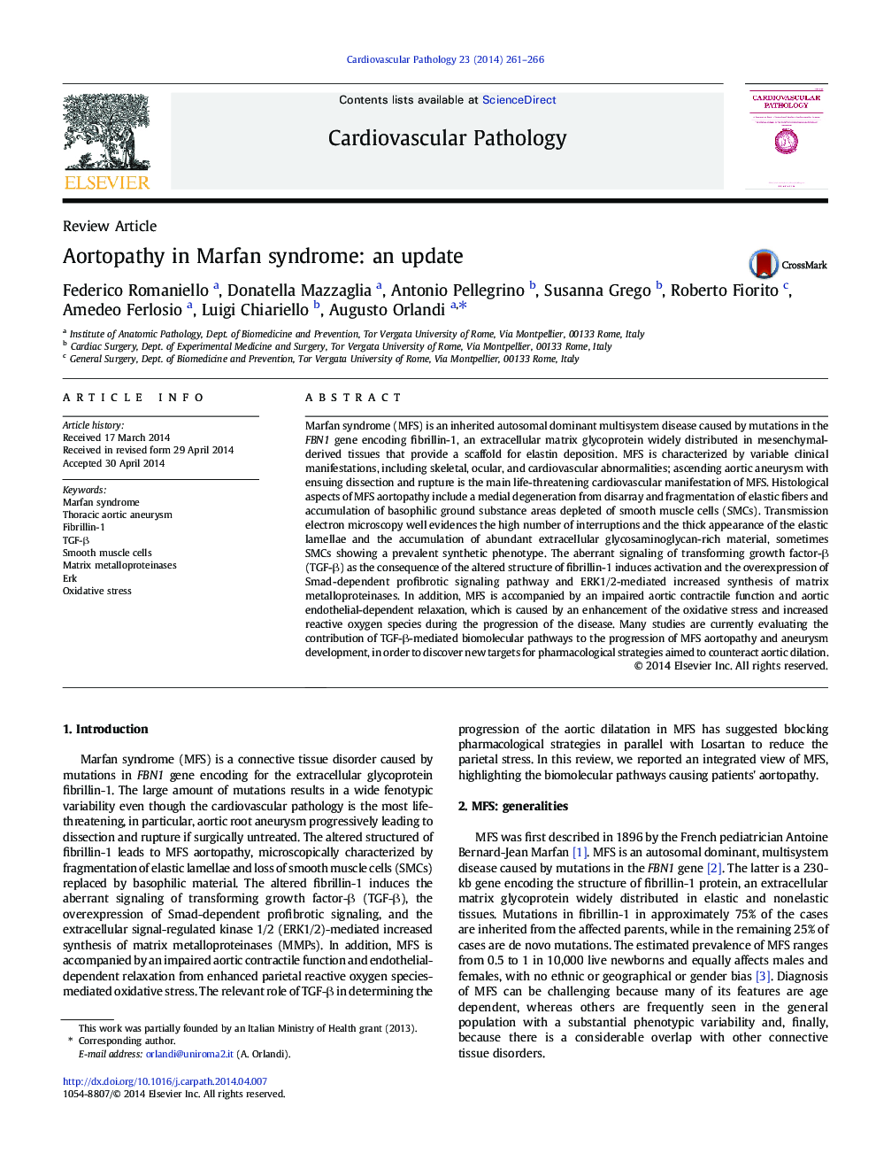 Aortopathy in Marfan syndrome: an update 