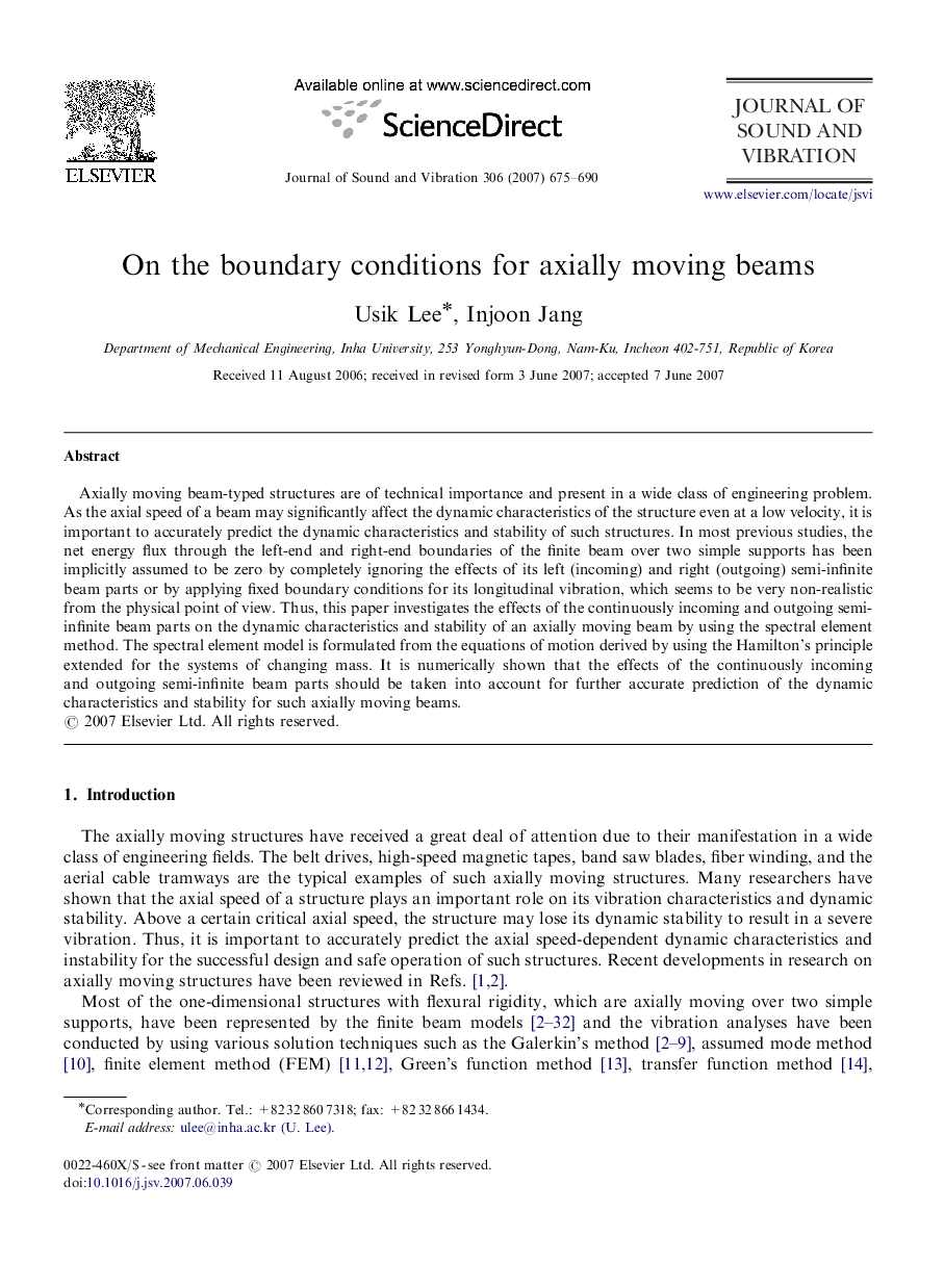 On the boundary conditions for axially moving beams