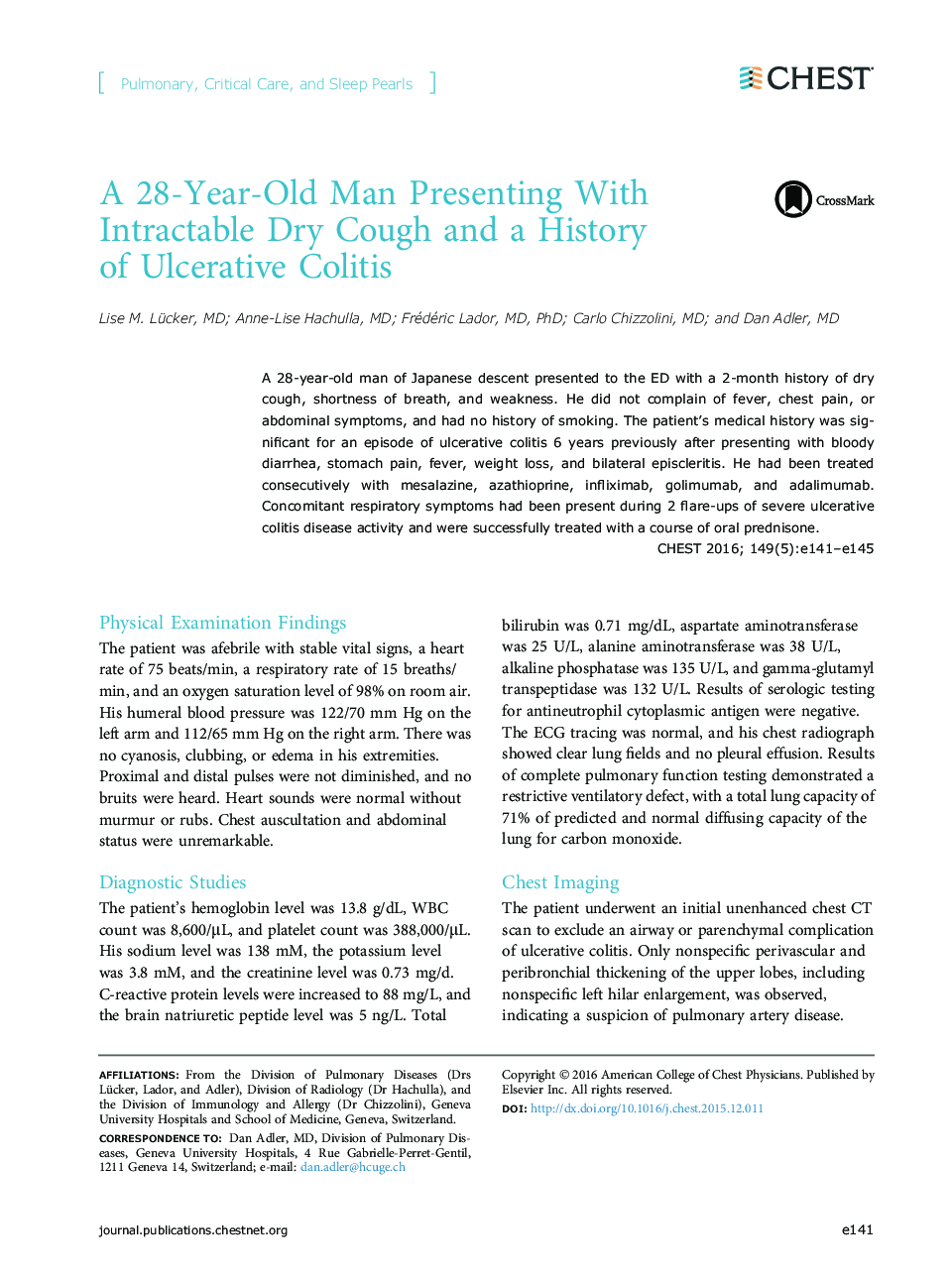 A 28-Year-Old Man Presenting With Intractable Dry Cough and a History of Ulcerative Colitis