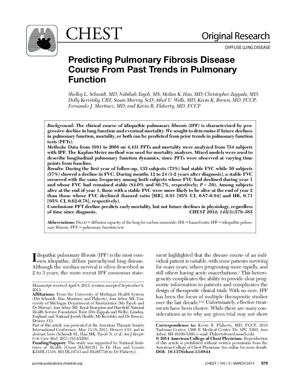 Predicting Pulmonary Fibrosis Disease Course From Past Trends in Pulmonary Function 