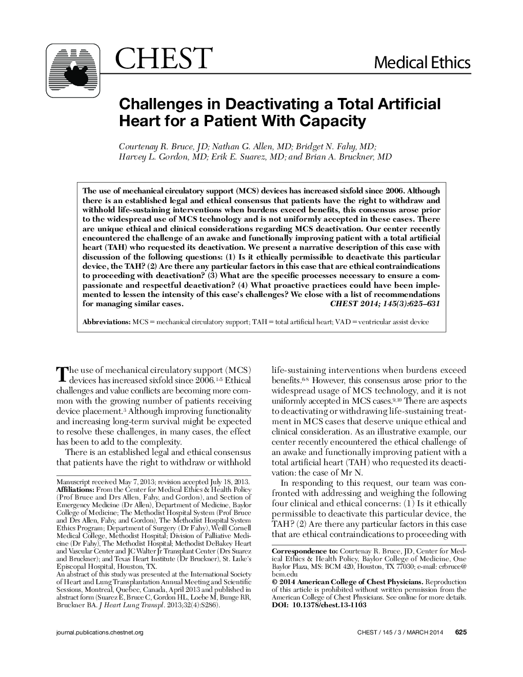 Challenges in Deactivating a Total Artificial Heart for a Patient With Capacity 