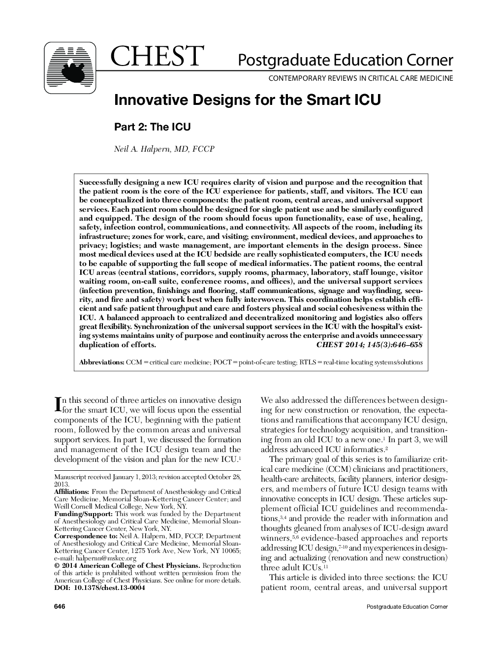 Innovative Designs for the Smart ICU 