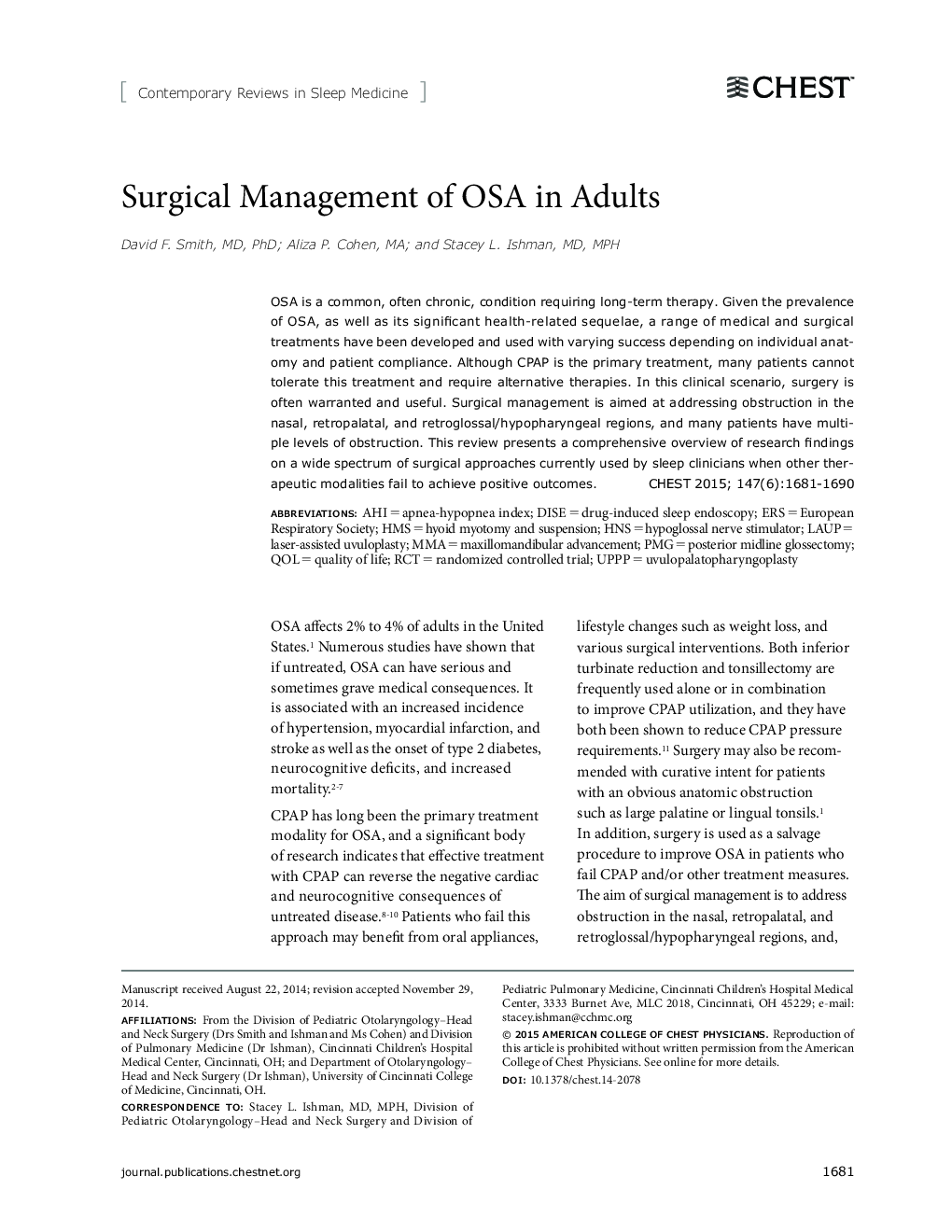 Surgical Management of OSA in Adults 