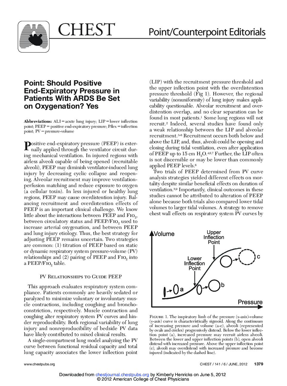Point: Should Positive End-Expiratory Pressure in Patients With ARDS Be Set on Oxygenation? Yes