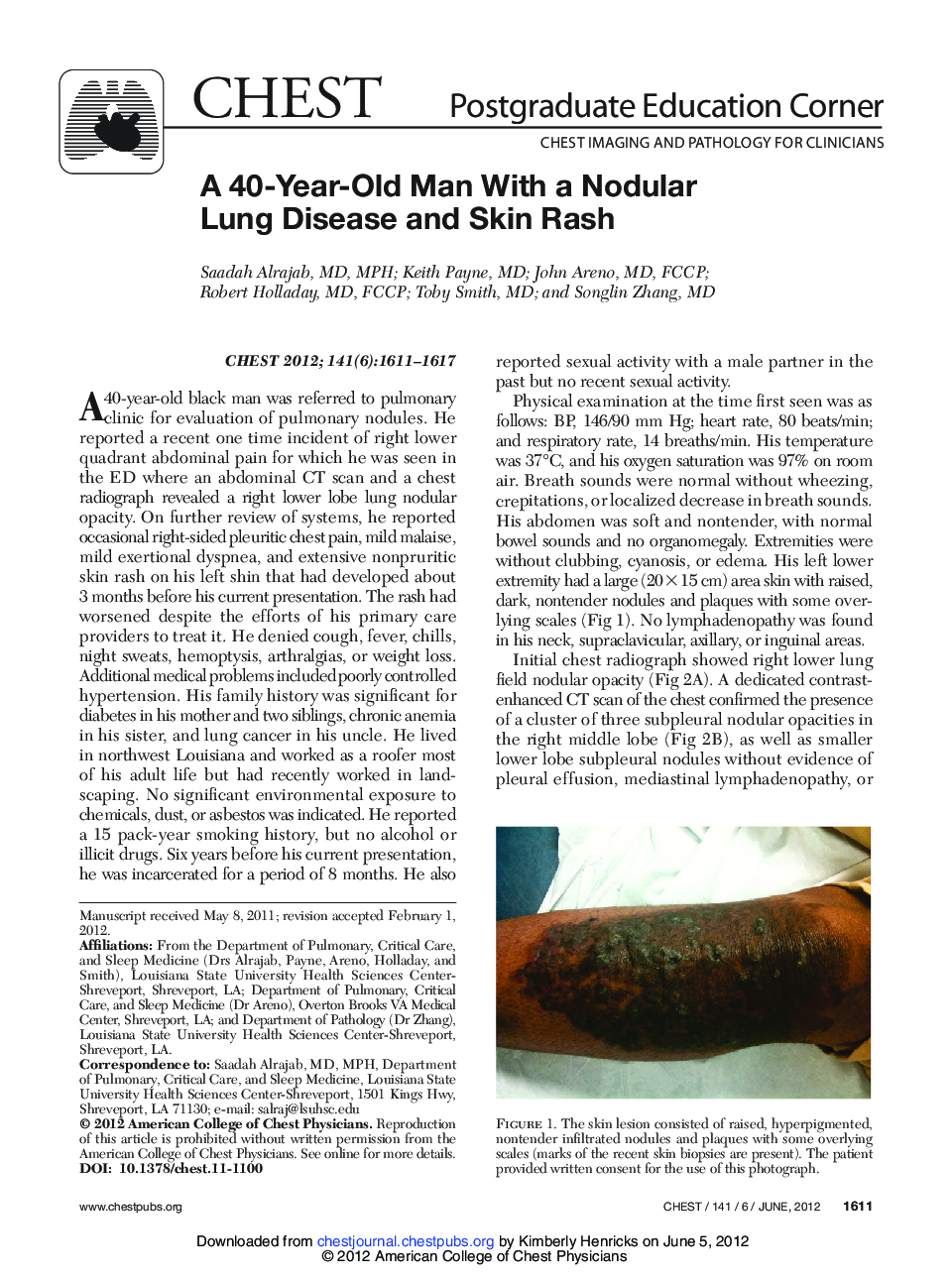 A 40-Year-Old Man With a Nodular Lung Disease and Skin Rash