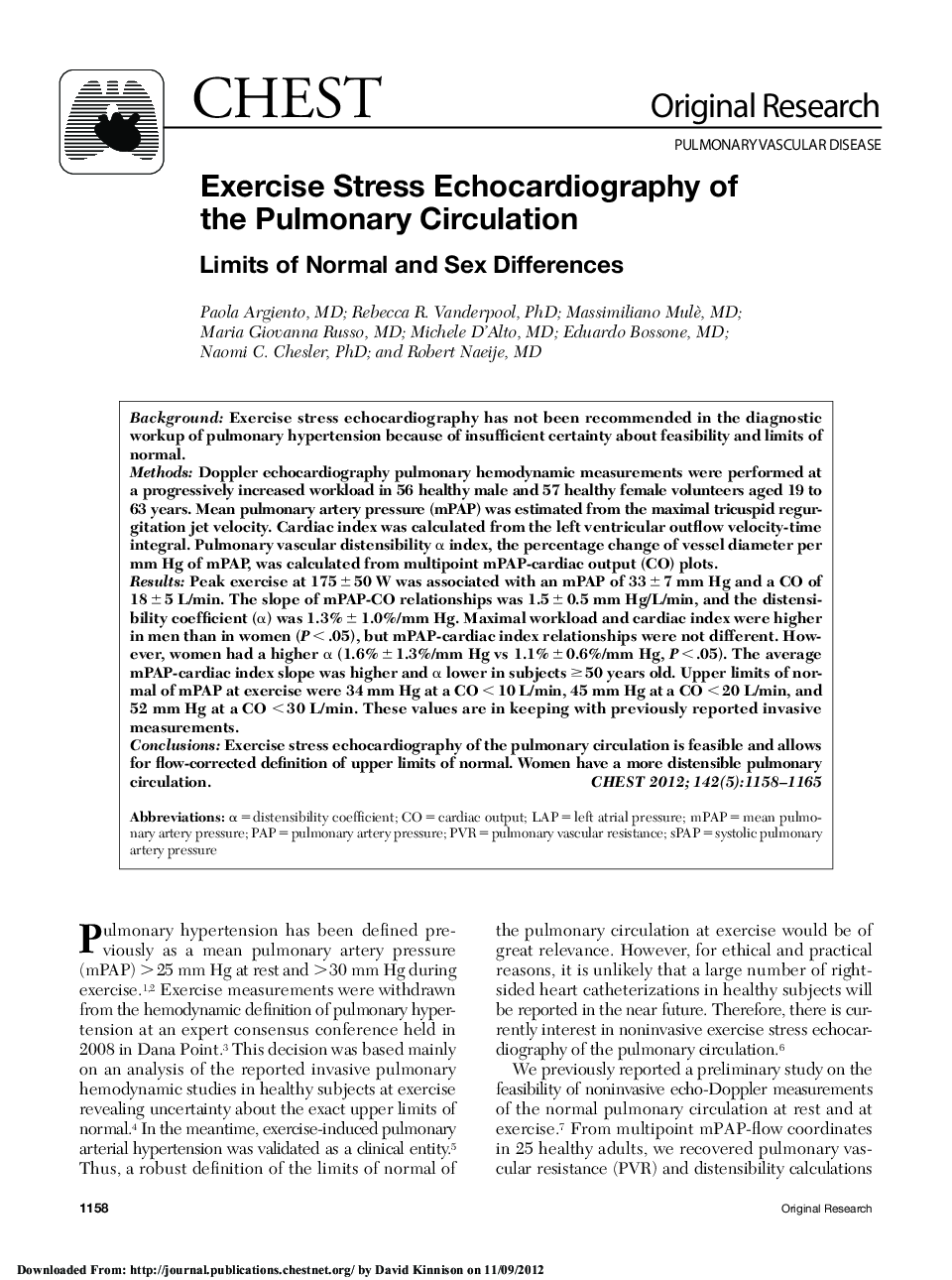Exercise Stress Echocardiography of the Pulmonary Circulation