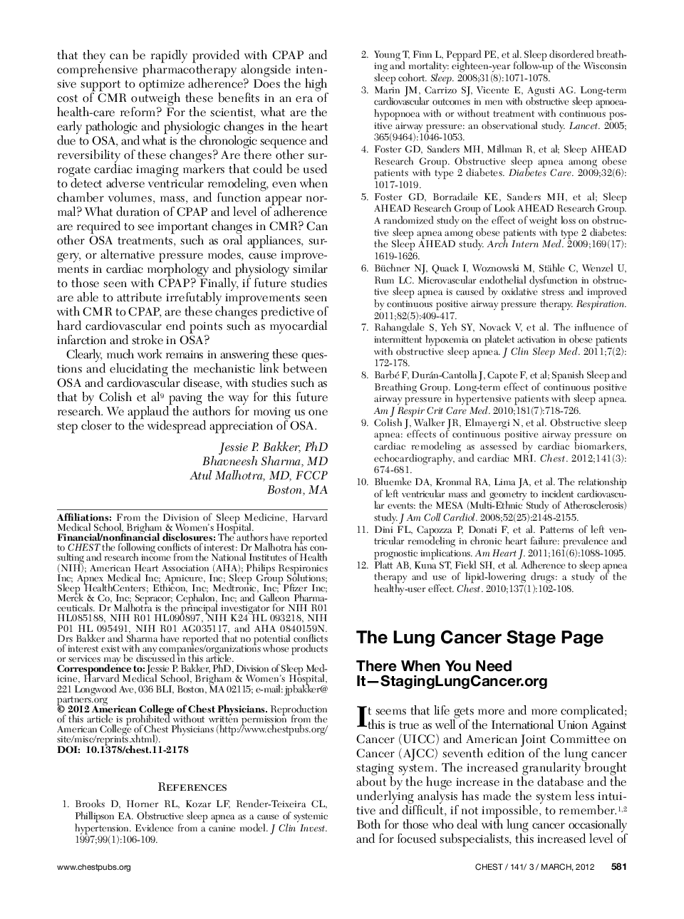 The Lung Cancer Stage Page