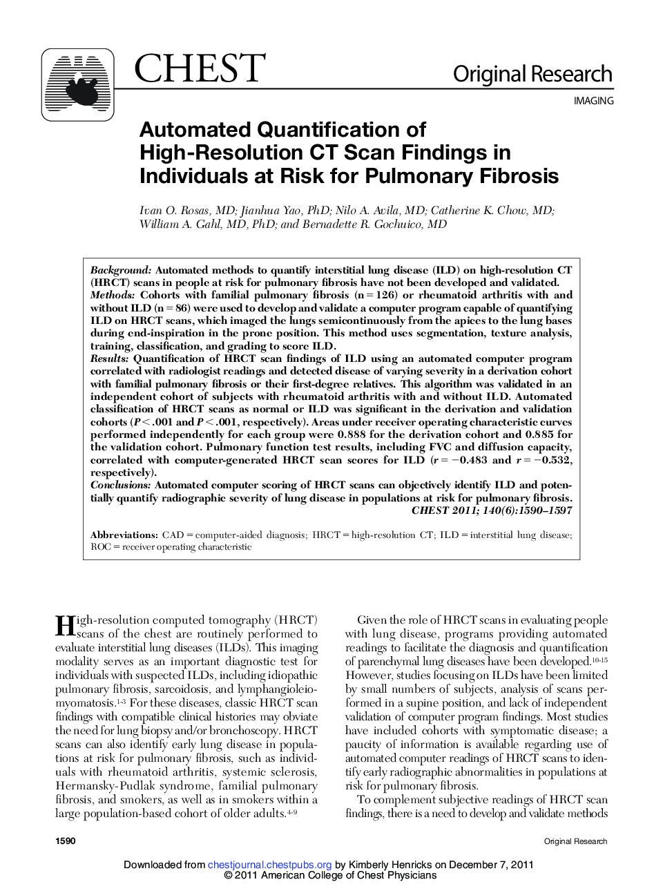 Automated Quantification of High-Resolution CT Scan Findings in Individuals at Risk for Pulmonary Fibrosis