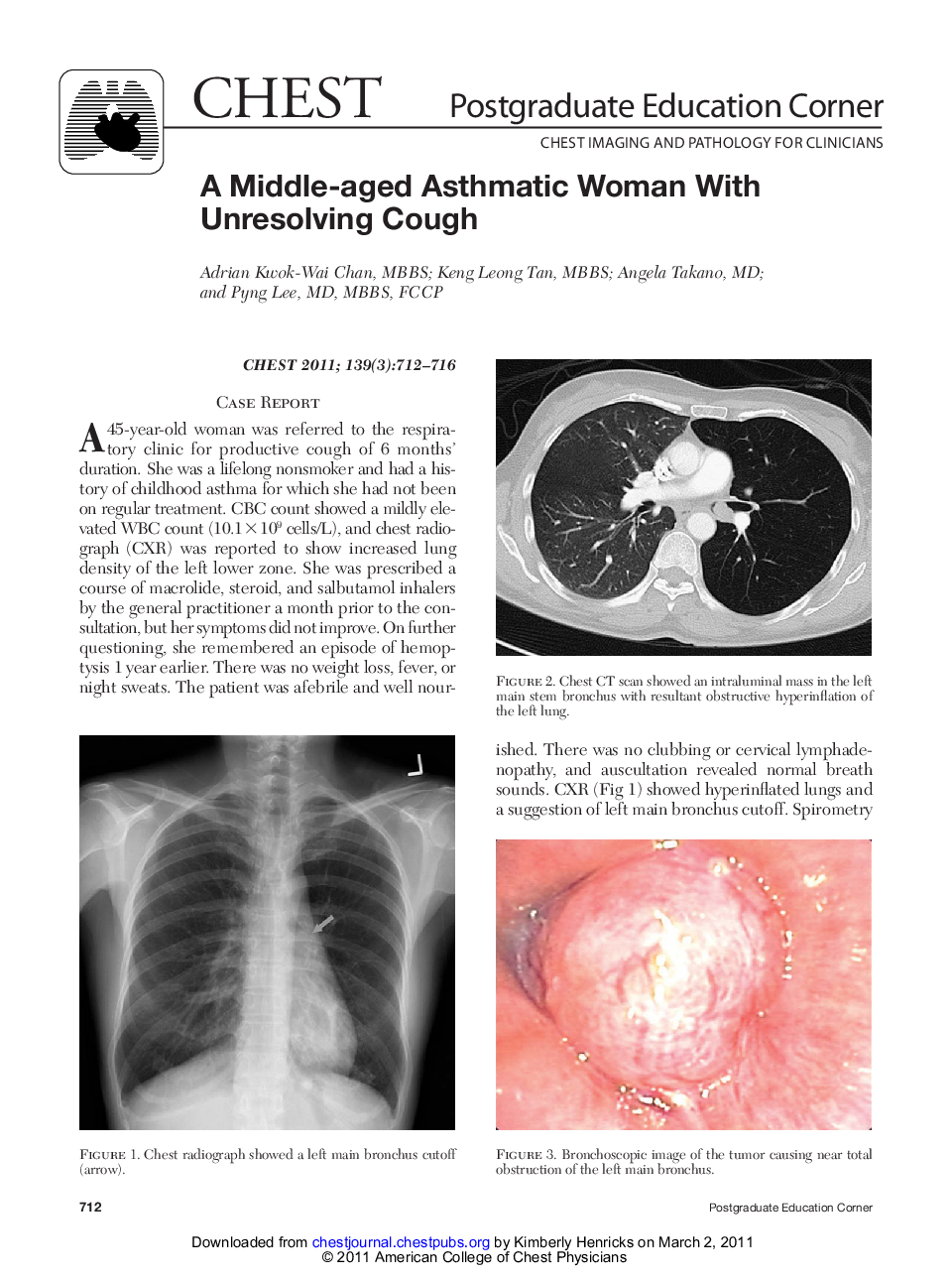 A Middle-aged Asthmatic Woman With Unresolving Cough