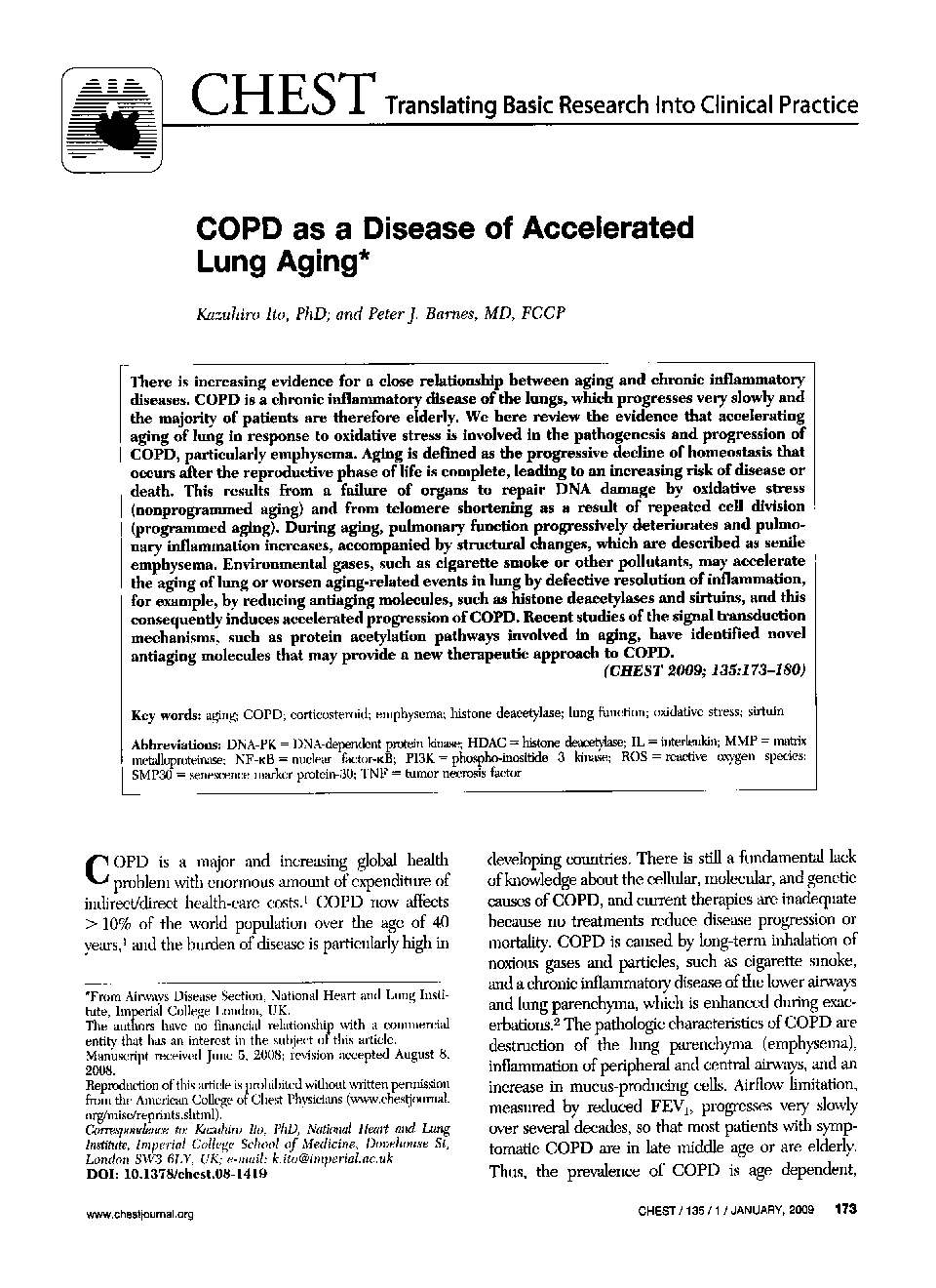 COPD as a Disease of Accelerated Lung Aging 