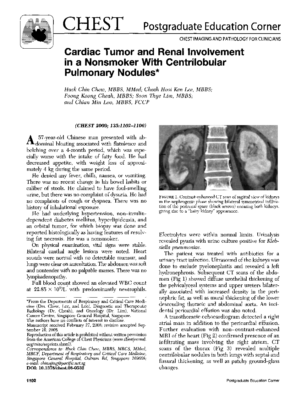 Cardiac Tumor and Renal Involvement in a Nonsmoker With Centrilobular Pulmonary Nodules