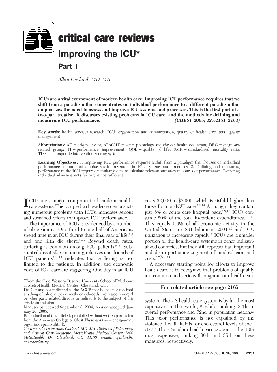 Improving the ICU 