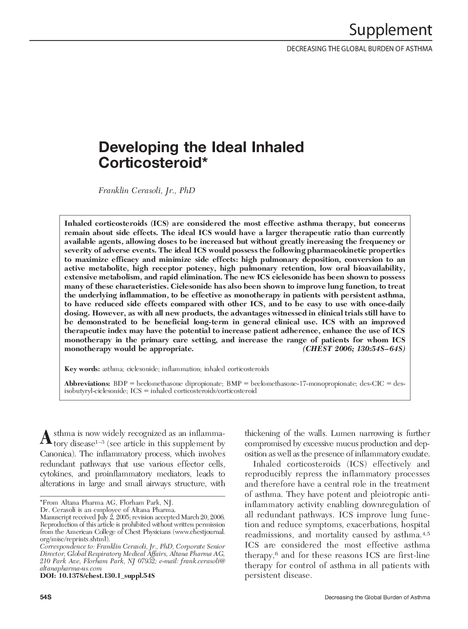 Developing the Ideal Inhaled Corticosteroid 