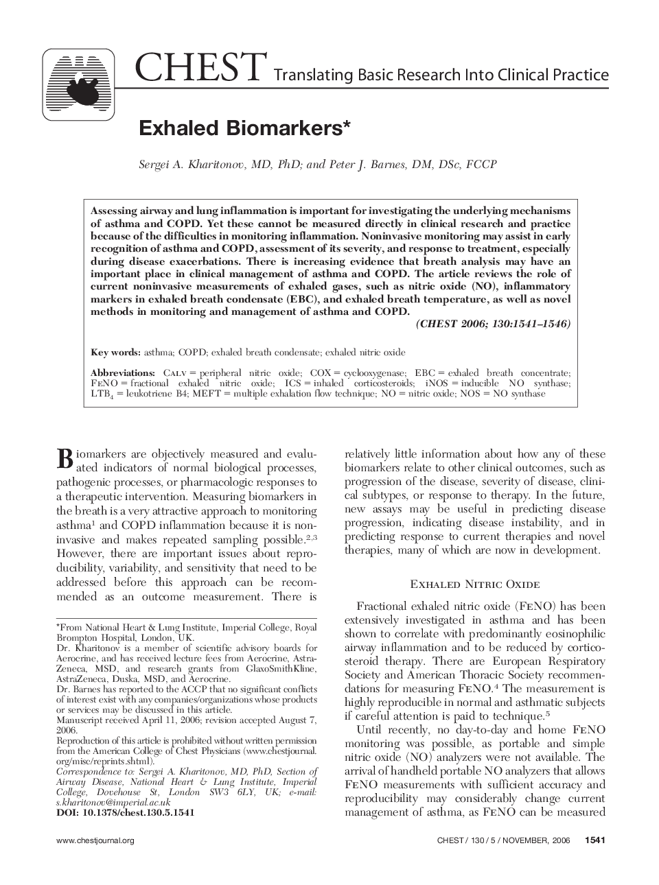 Exhaled Biomarkers 