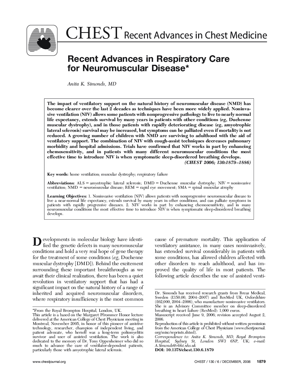 Recent Advances in Respiratory Care for Neuromuscular Disease 