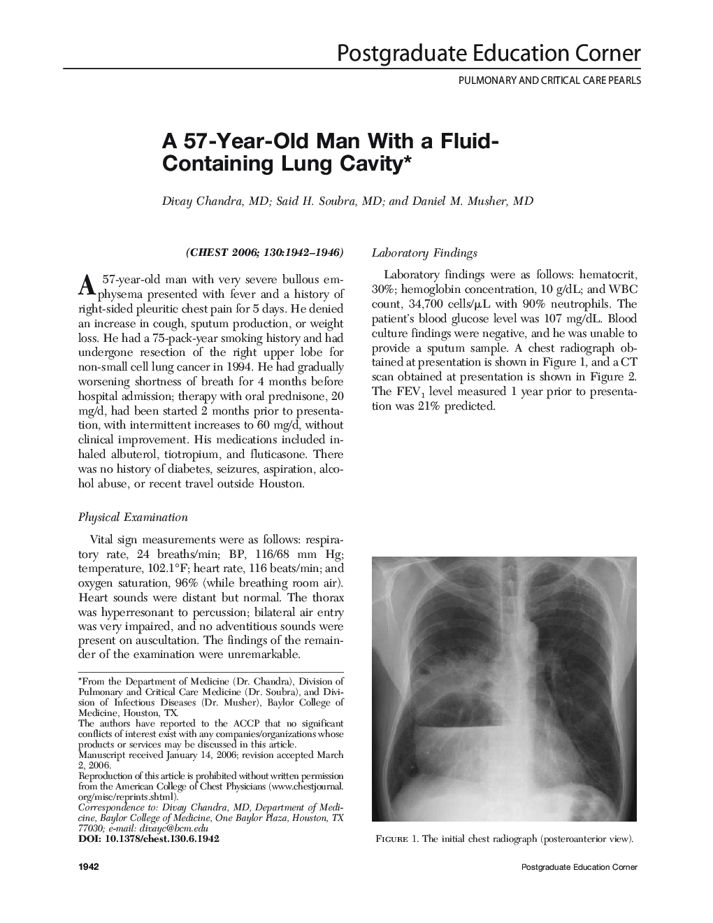 A 57-Year-Old Man With a Fluid-Containing Lung Cavity