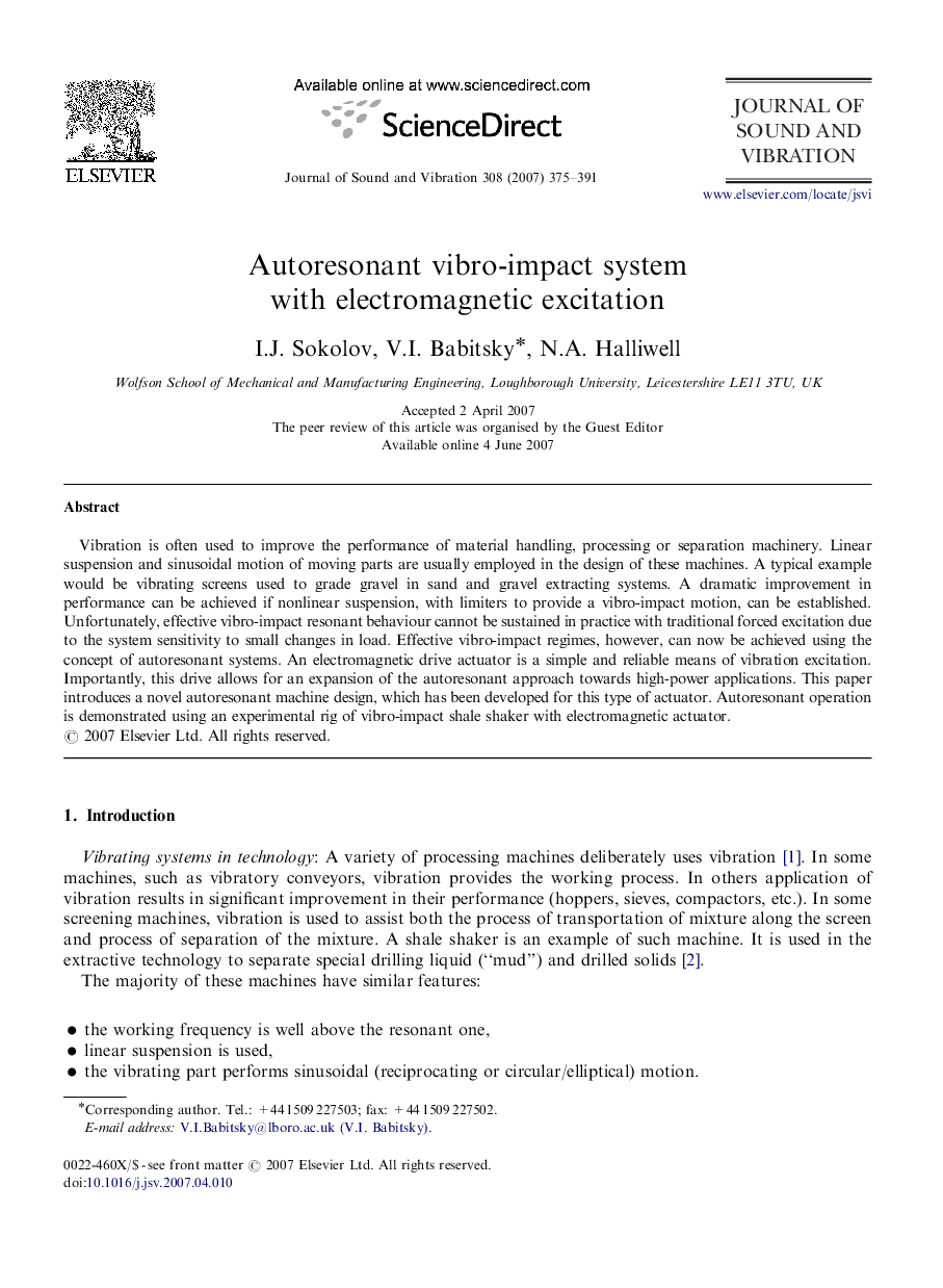 Autoresonant vibro-impact system with electromagnetic excitation