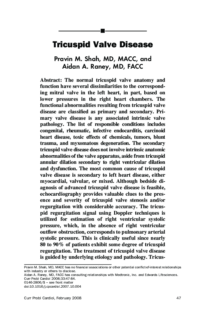 Tricuspid Valve Disease