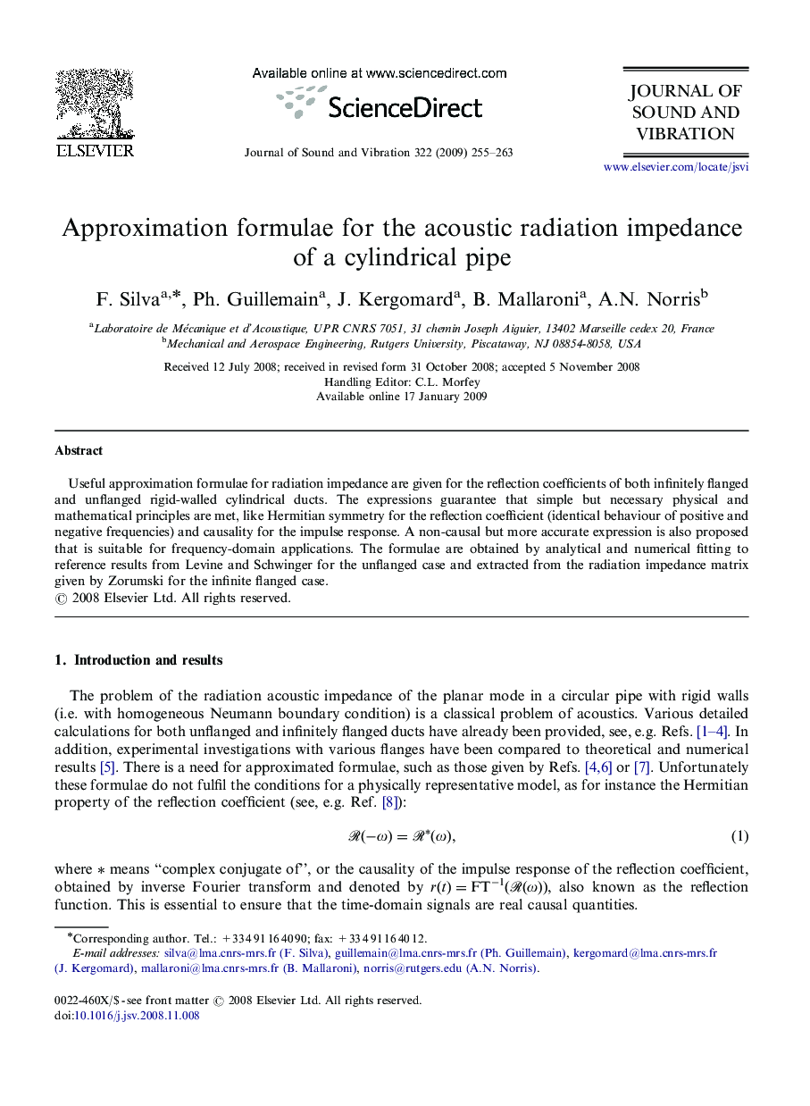 Approximation formulae for the acoustic radiation impedance of a cylindrical pipe