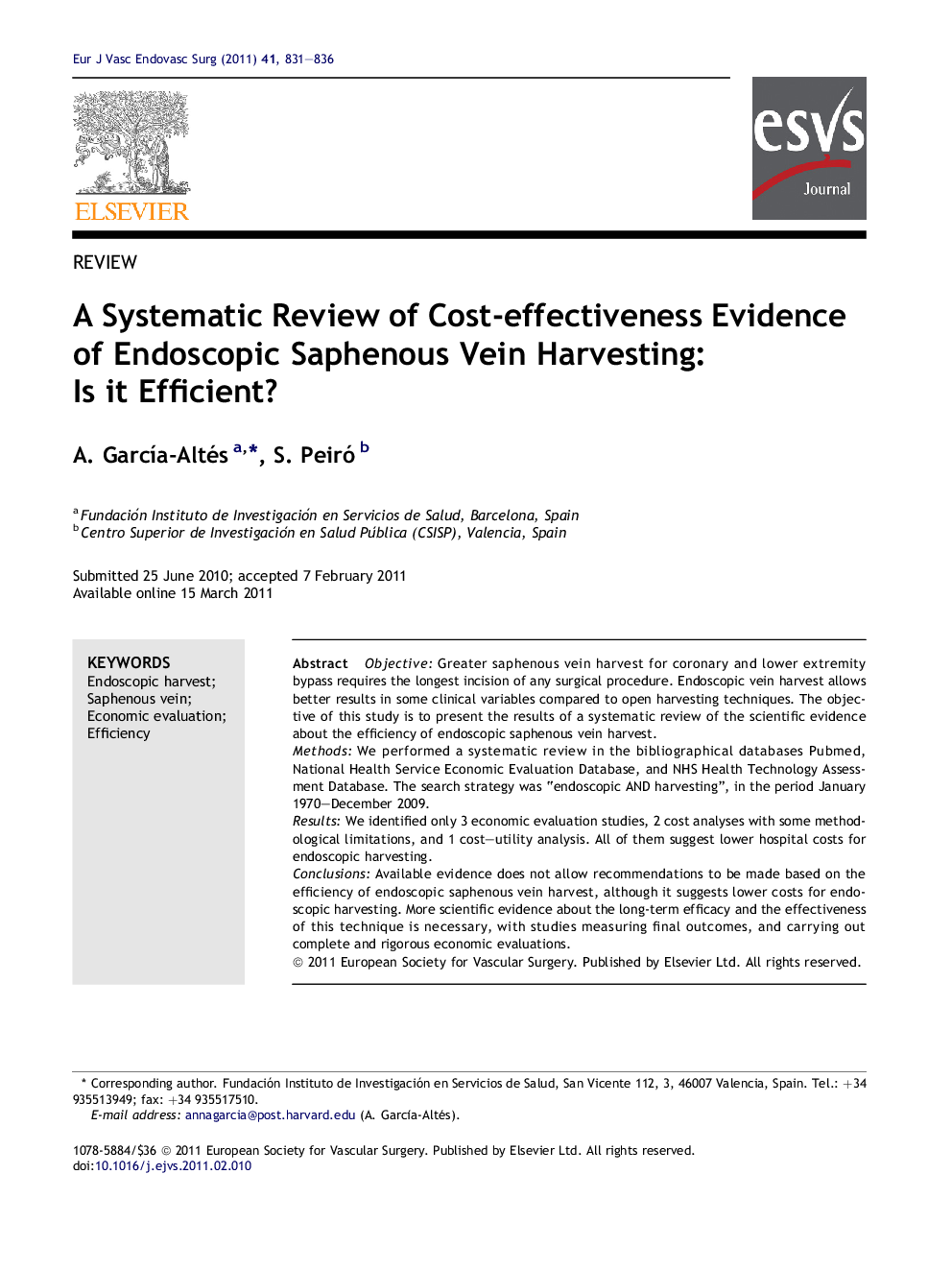 A Systematic Review of Cost-effectiveness Evidence of Endoscopic Saphenous Vein Harvesting: Is it Efficient?