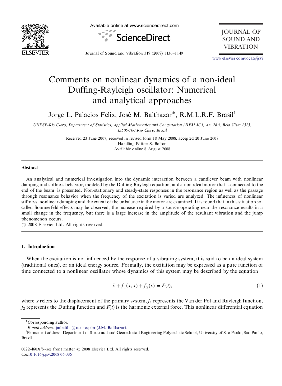 Comments on nonlinear dynamics of a non-ideal Duffing-Rayleigh oscillator: Numerical and analytical approaches