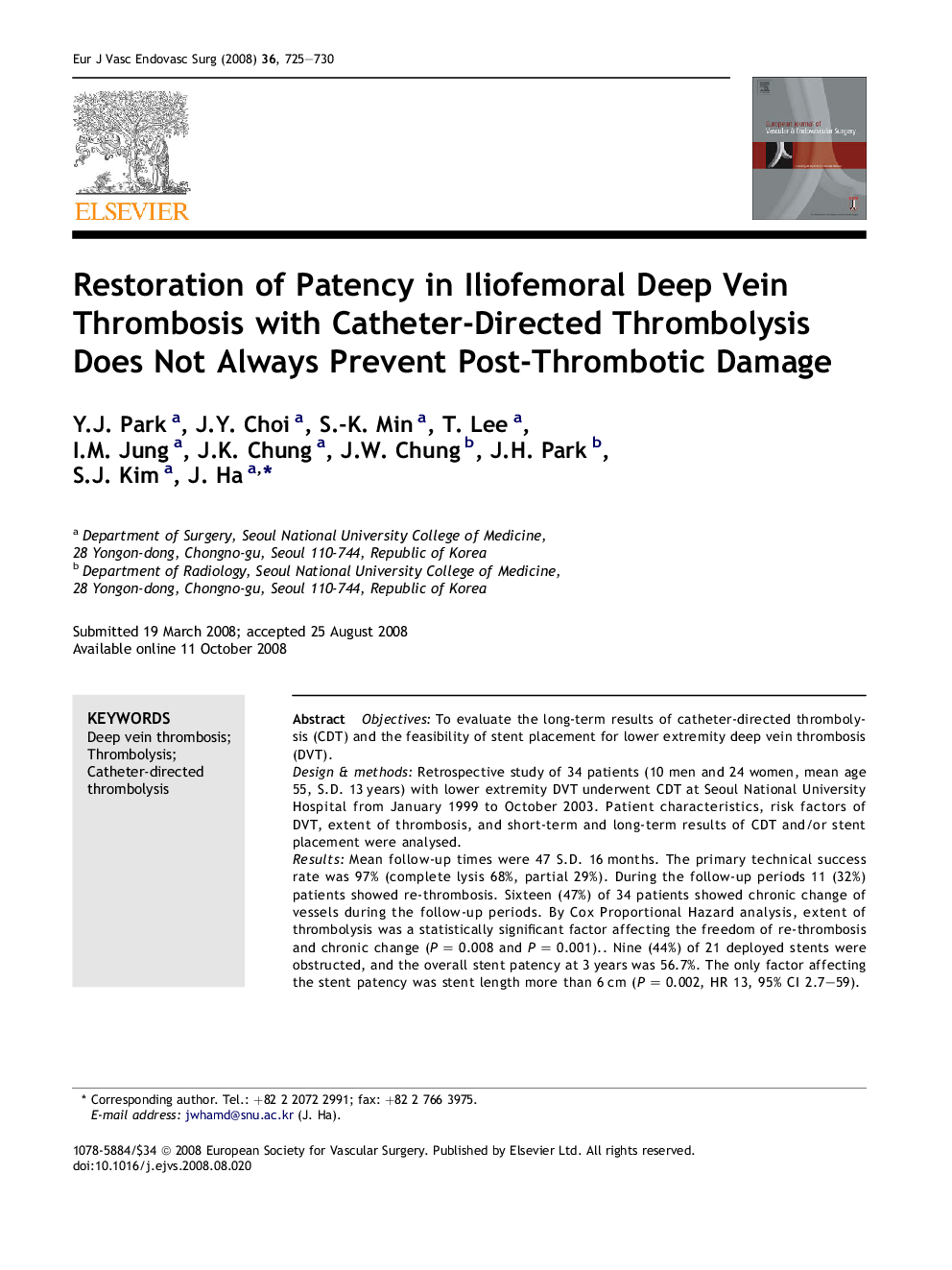 Restoration of Patency in Iliofemoral Deep Vein Thrombosis with Catheter-Directed Thrombolysis Does Not Always Prevent Post-Thrombotic Damage