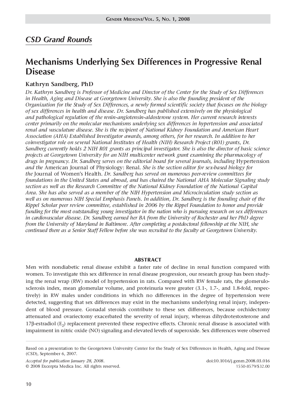 Mechanisms underlying sex differences in progressive renal disease 