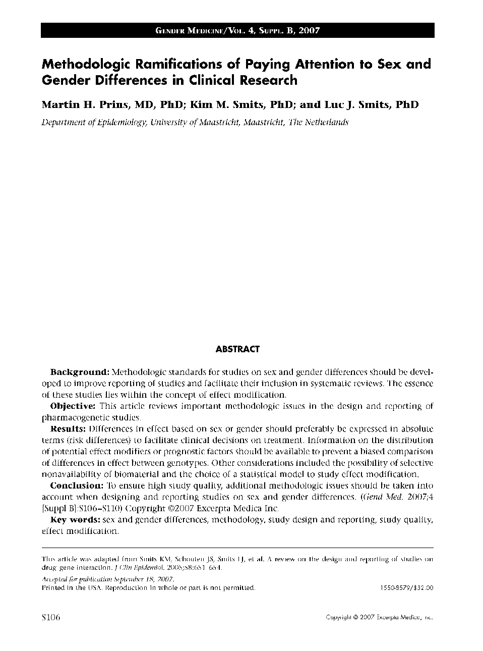 Methodologic Ramifications of Paying Attention to Sex and Gender Differences in Clinical Research