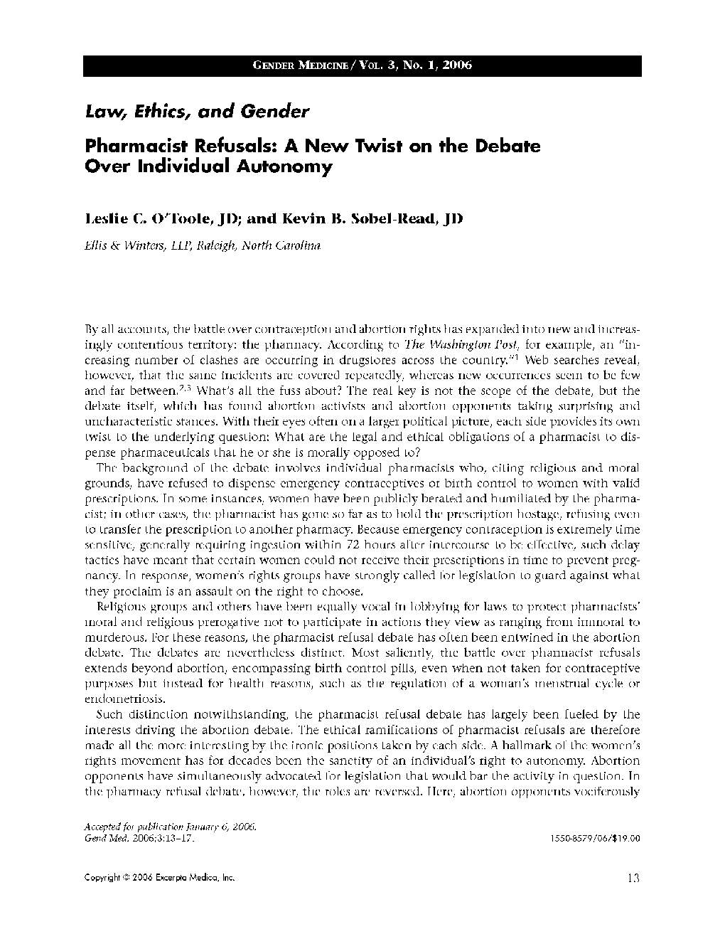 Pharmacist Refusals: A New Twist on the Debate Over Individual Autonomy
