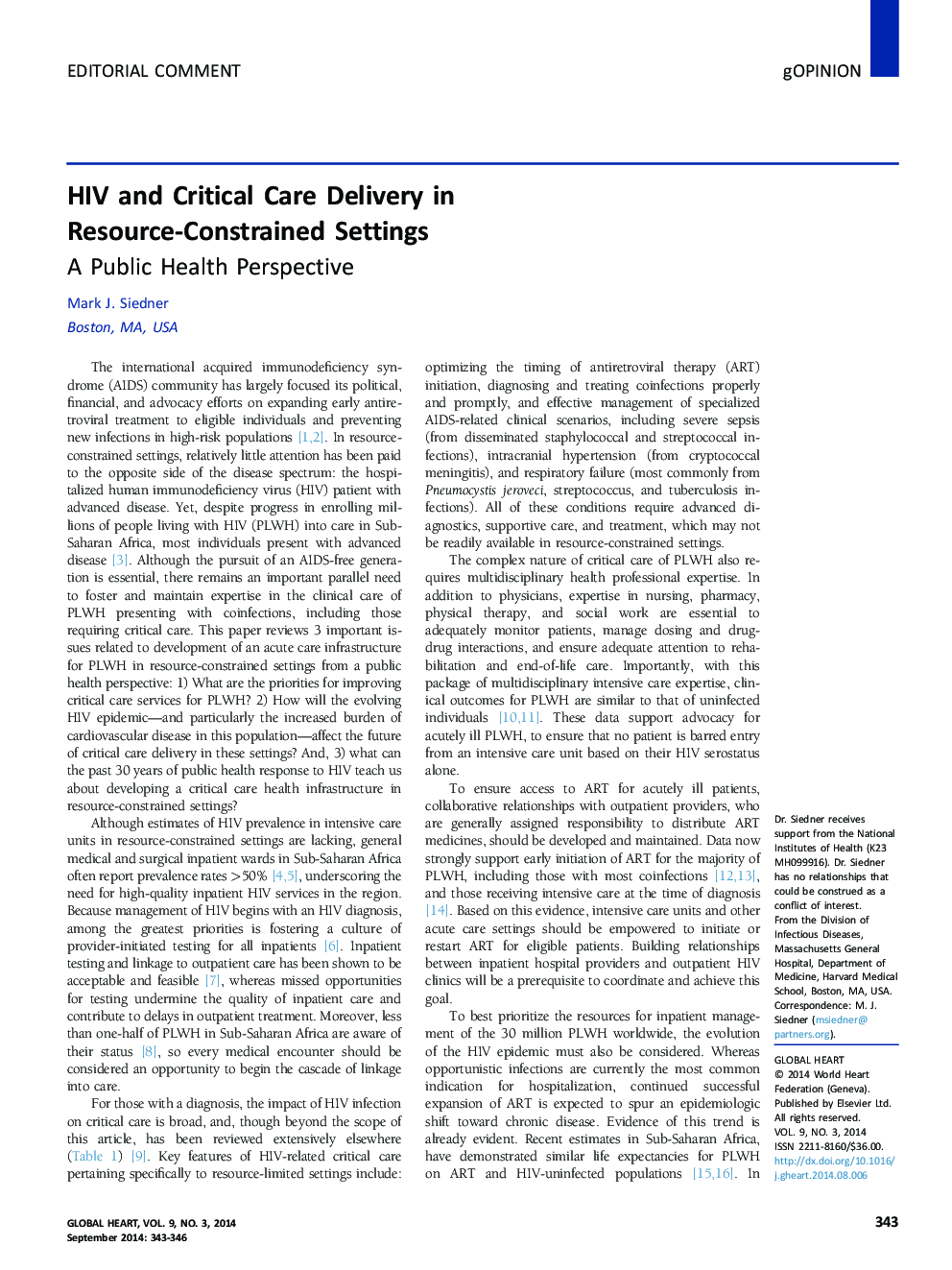 HIV and Critical Care Delivery in Resource-Constrained Settings