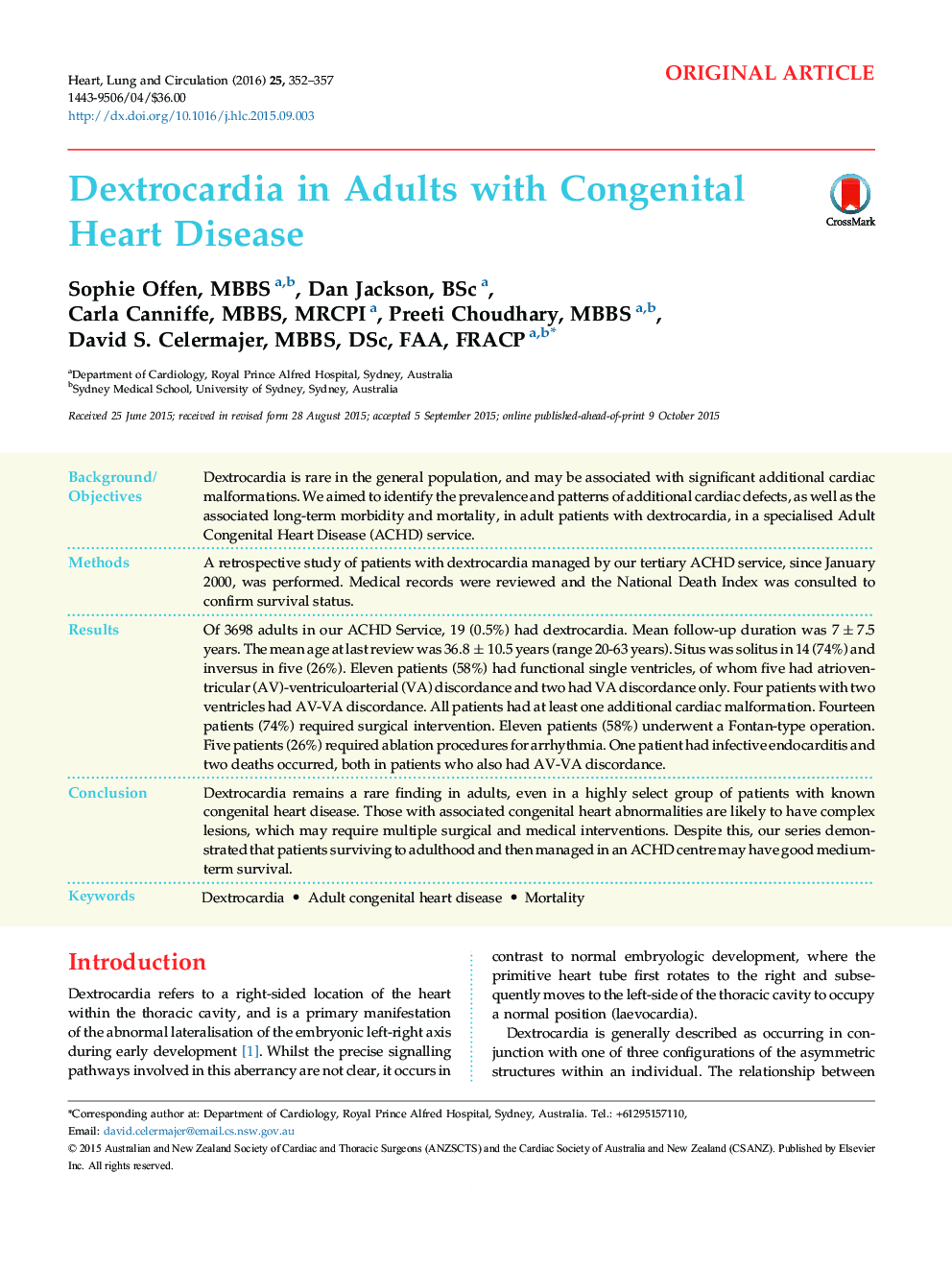 Dextrocardia in Adults with Congenital Heart Disease