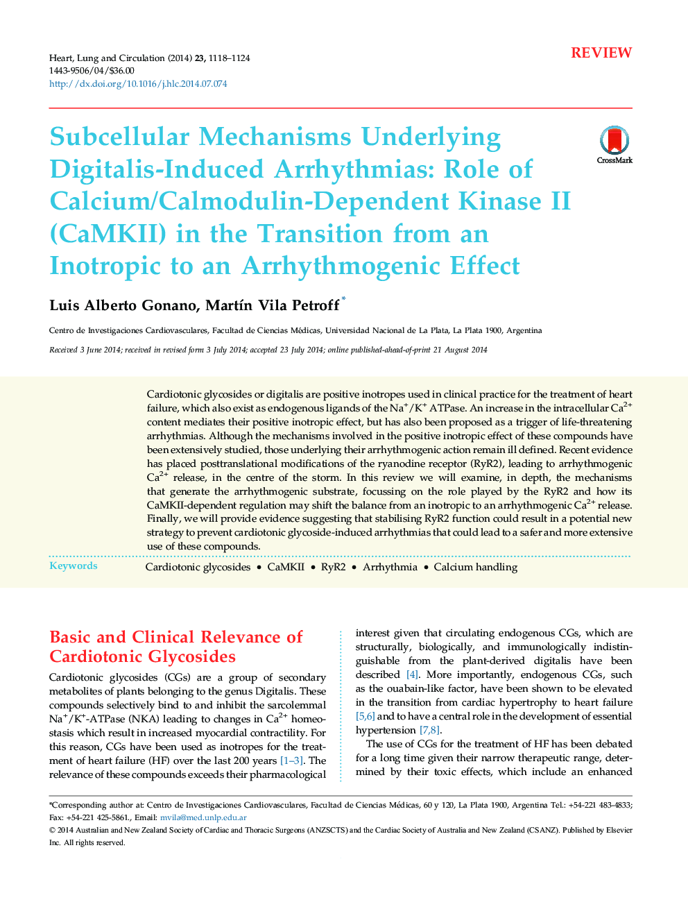 Subcellular Mechanisms Underlying Digitalis-Induced Arrhythmias: Role of Calcium/Calmodulin-Dependent Kinase II (CaMKII) in the Transition from an Inotropic to an Arrhythmogenic Effect