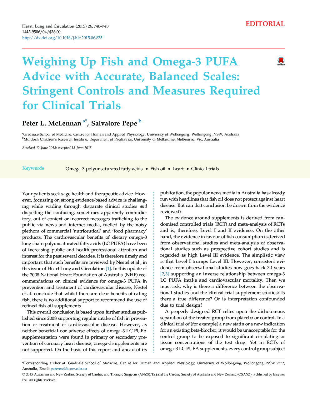 Weighing Up Fish and Omega-3 PUFA Advice with Accurate, Balanced Scales: Stringent Controls and Measures Required for Clinical Trials