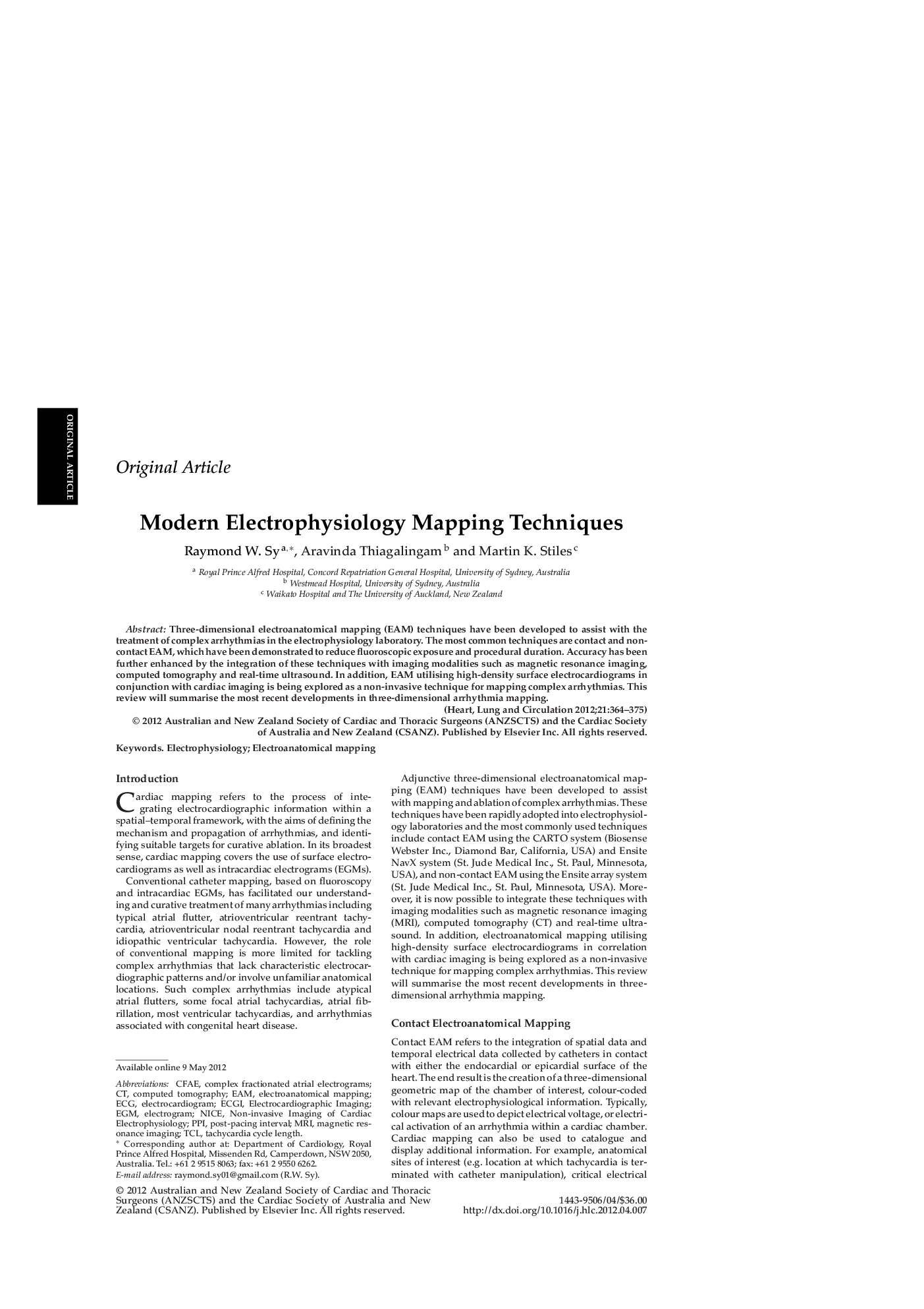 Modern Electrophysiology Mapping Techniques