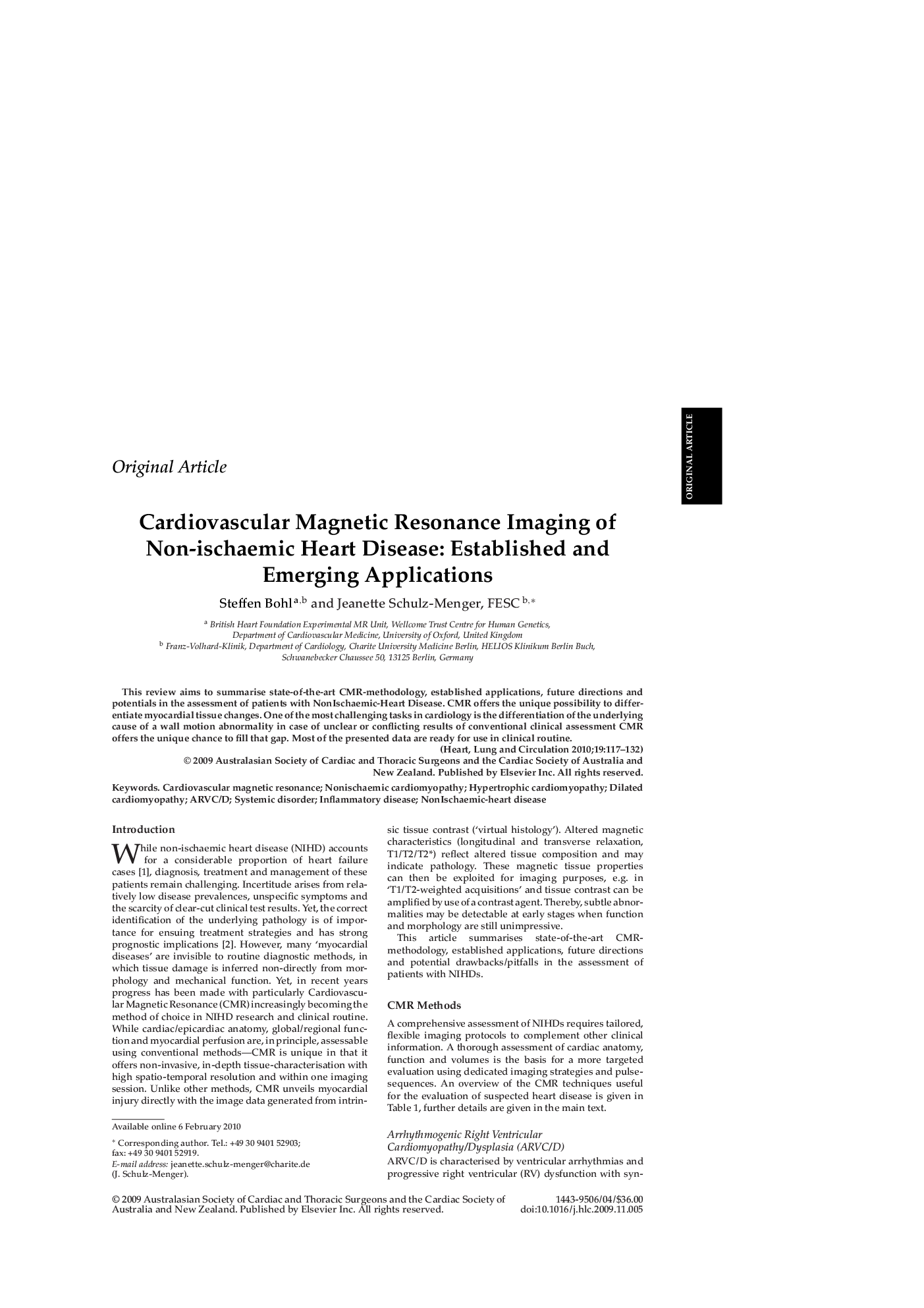 Cardiovascular Magnetic Resonance Imaging of Non-ischaemic Heart Disease: Established and Emerging Applications