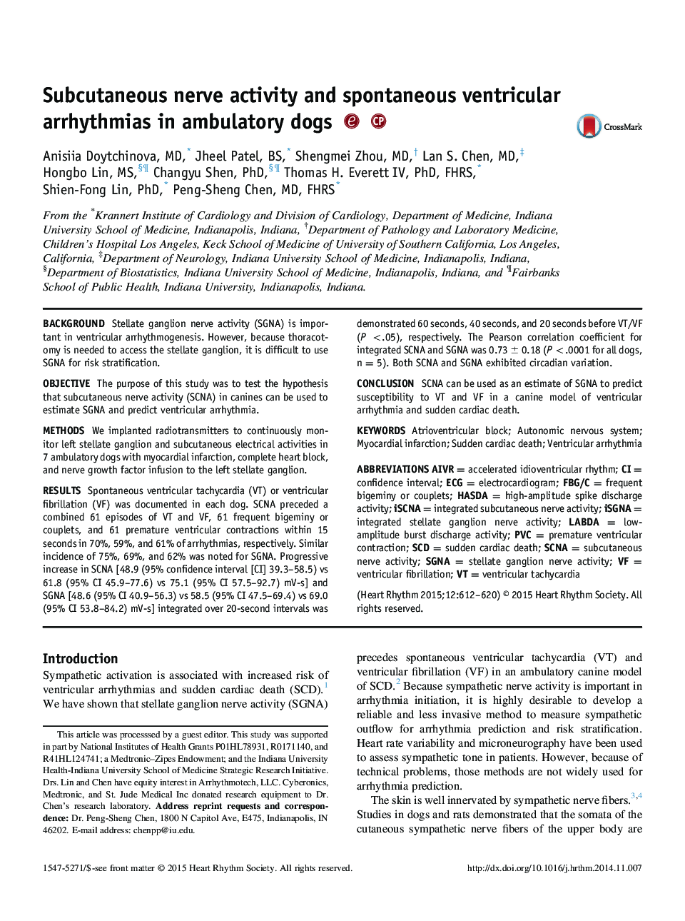 Subcutaneous nerve activity and spontaneous ventricular arrhythmias in ambulatory dogs