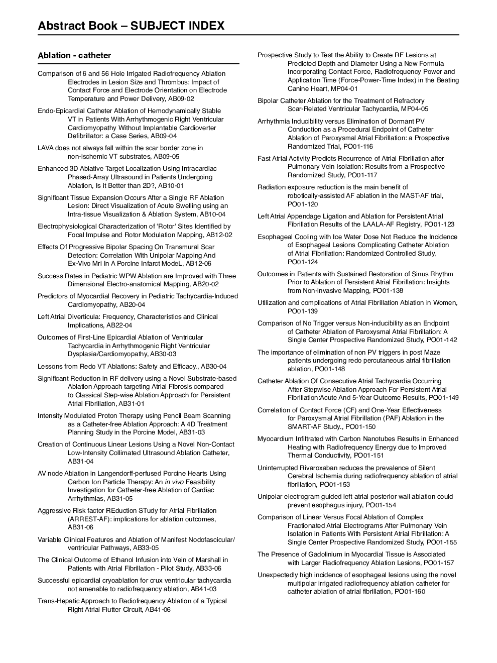 Subject Index