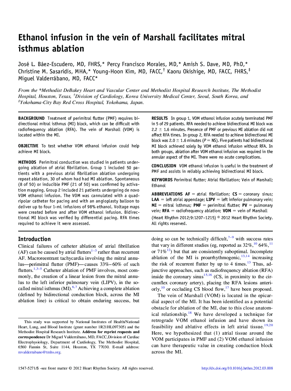 Ethanol infusion in the vein of Marshall facilitates mitral isthmus ablation 