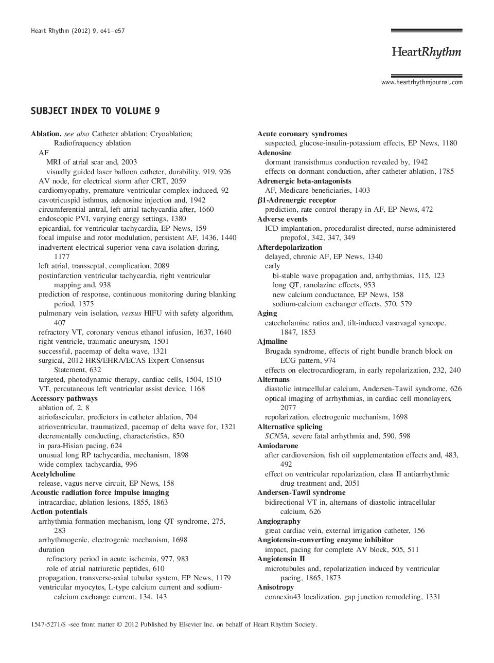 Subject Index to Volume 9