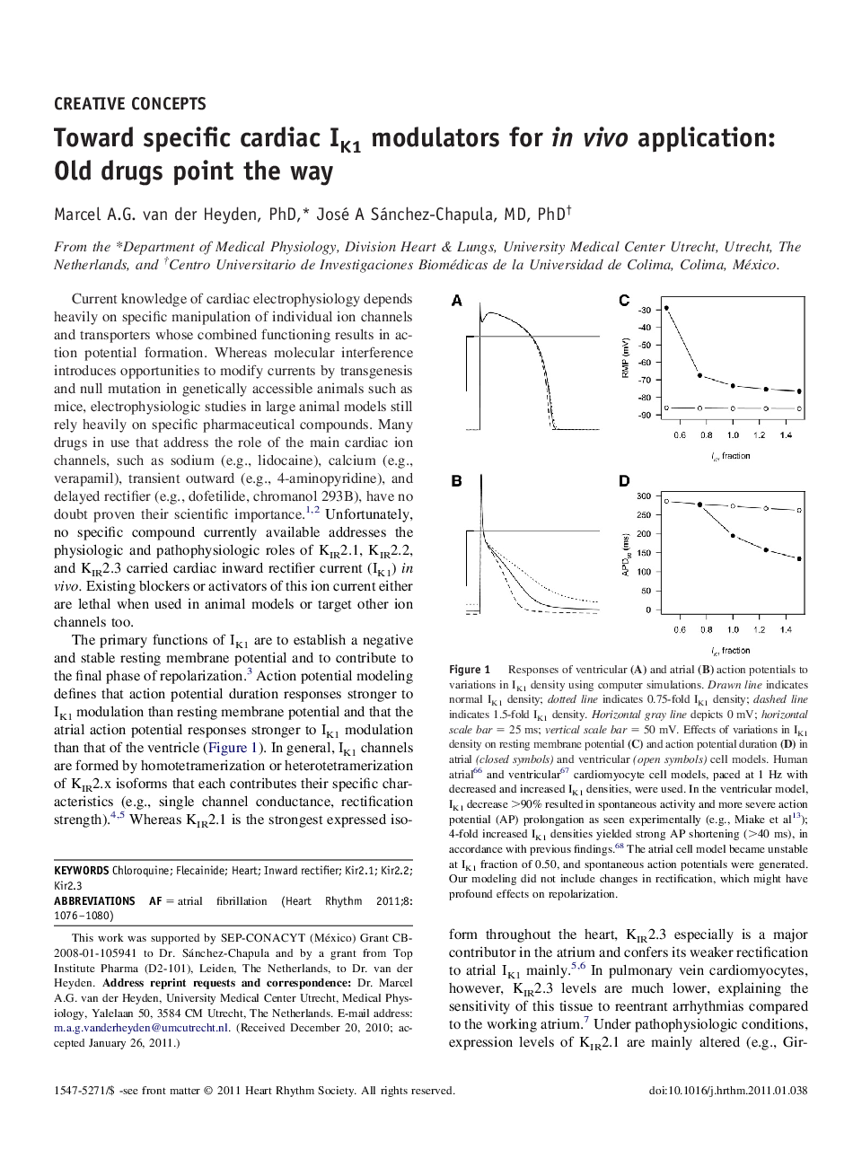 Toward specific cardiac IK1 modulators for in vivo application: Old drugs point the way