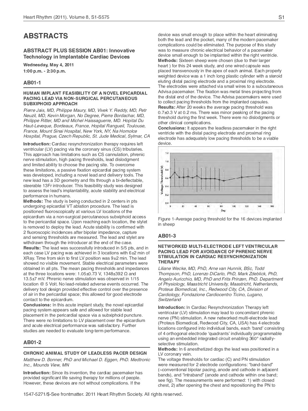 Abstracts AB 01-1 to AB 13-5