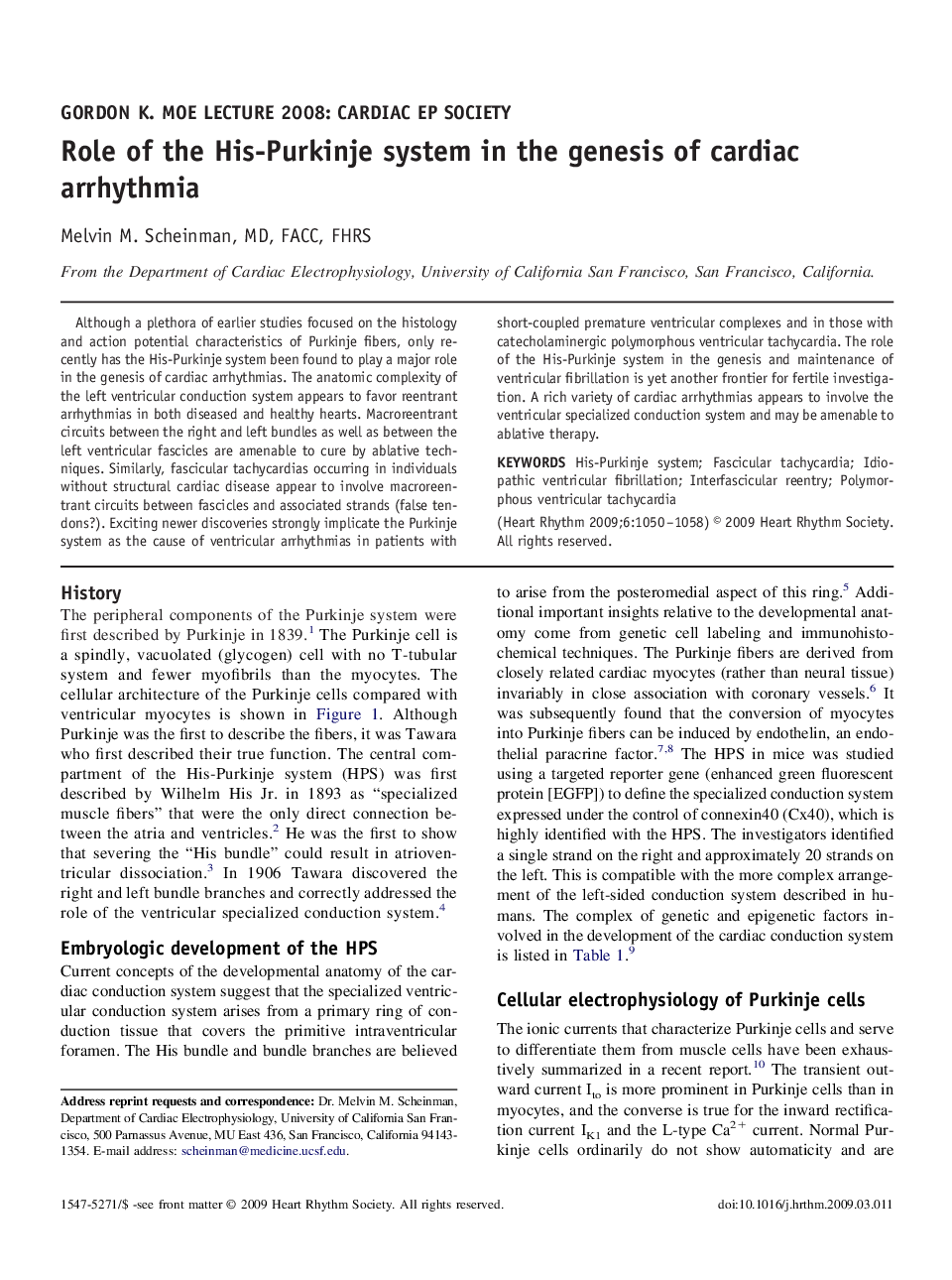 Role of the His-Purkinje system in the genesis of cardiac arrhythmia